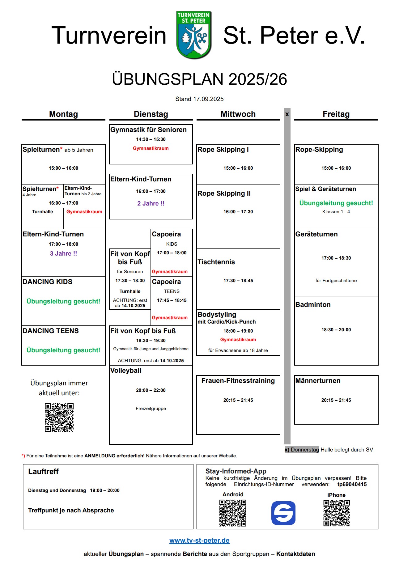 Hallenuebungsplan Hallenübungsplan 2024/5
